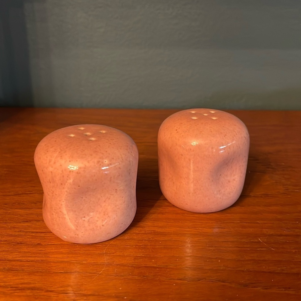 Russel Wright Coral Salt + Pepper Shakers